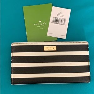 Kate Spade Black & White Stripe Wallet